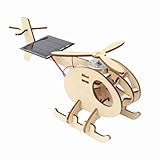 Solar-Holzflugzeug Bausatz, Solarenergie Hölzerne Sammlung 3D Puzzle Modell Kit, Baukasten Holzhandwerk Kinder Puzzle Pädagogisches Spielzeug DIY-Geschenke (Kann Nicht Fliegen)