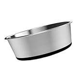 DIYEAH Edelstahl Hundeschüssel mit Rutschfestem Boden Stabile Futternapf für Hunde und Katzen Auslaufsicherer Leicht zu Reinigender Napf für Trockenfutter und Wasser Vielseitiger