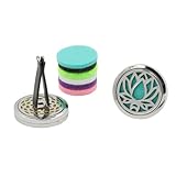 ibasenice Auto Lufterfrischer Lotusform aus Sicherem Material mit Clip Kleiner Aromatherapie Diffusor für Autolüftung Inkl 2 Filzpads Auto Parfüm Medaillon für Zufällige Zufällige Farbe