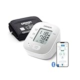 OMRON X2 Smart+ klinisch validiertes Oberarm-Blutdruckmessgerät mit Bluetooth + kostenloser App, Prüfsiegel der Deutschen Hochdruckliga für genaue Messergebnisse, Universalmanschette 22-42 cm