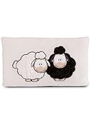 NICI Kuschelkissen Wool*y Gang Green 43 x 25cm, Weiches Plüsch, Flauschiges Kuscheltierkissen mit Schafen für Mädchen, Jungen & Babys, Rechteckiges Stofftierkissen - 49682