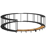 vidaXL Whirlpool-Umrandung mit Stauraum Holztreppe Schwarz Poly Rattan