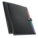 NUOBESTY 2st Expandierender Dateiordner Office-datei-organizer Erweiterbarer Ordner-organizer Ordner Mit Trennwänden Akkordeon-dateiordner Erweitern Erweiterbare Ordner Pp Black