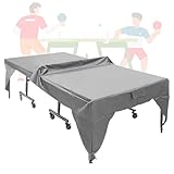Tischtennis Schutzhülle Wasserdichte Oxford Polyester Abdeckung, Tischtennisplatte Abdeckung 280 x 153 x 73 cm, Pingpong Schutzhülle Reißfest Abdeckhaube für Outdoor Indoor Anti-UV Winddicht