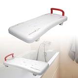Badewannenbrett - Verstellbarer Badewannensitz für Senioren, Kunststoff, 150 kg Max Traglast, mit Seifenablage und Griff, Duschbrett für Badewanne