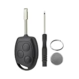 Fernbedienung Schale Geeignet für Ford Mondeo Fiesta Alten Mondeo gerade Focus KA Transit K2 2002-2012 3-Knopf mit Schraubendreher und Schlüsselring und CR2032Batterie