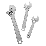 Angoily 3 Stück Teiliges Verstellbarer Rollgabelschlüssel mit Großem Maulstück Breitem Öffnungswinkel und Robustem Carbonstahl für Vielseitige Anwendungen in Auto- Rohrleitungs Bauarbeiten