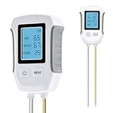 Wigearss 3 in 1 Bodenmessgerät, Digitales PH Bodentester, Feuchtigkeit und Feuchtigkeitstester mit Hintergrundbeleuchtetem LCD-Display für Gartenarbeit, Landwirtschaft, Outdoor Pflanzen