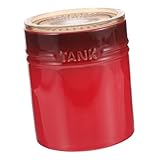 TOPBATHY Luftdichtes Glas Aus Keramik Schüssel Bauernkaffeedose Zuckerbehälter Zuckerdose Mit Deckel Luftdichte Zuckerdose Spender Tee Kaffee Zuckerdosen Wasserkocher Mehldose Porzellan Rot