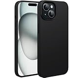 dasfork Flüssig Silikon Hülle für iPhone 15 Stoßfest Handyhülle, 3-Schicht-Struktur FallSchutz Silikon Case mit Kratzfestes Weiches Mikrofaser Futter, Schutzhülle für iPhone 15 - Schwarz