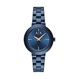 Armani Exchange Watch for Women, Quarz Zweizeiger Uhrwerk und 36mm Gehäusegröße mit Edelstahl- oder Lederarmband