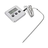 MOLUCKFU Thermometer Temperaturmessgerät Grillen Grill Temperaturmesser Alarm Für Lebensmitteltemperaturmesser Temperaturmesser Zum Kochen Von Lebensmitteln Fleischtemperaturmesser Abs Weiß