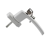 Fenstergriff Weißer Fenstergriff aus Aluminiumlegierung mit Schloss, universeller Türdrehgriff Schlüsselverriegelung, Doppelverglasung, Kindersicherheitstürschloss