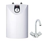 STIEBEL ELTRON druckloser Kleinspeicher SNU 5 SL + WST-W Armatur, 5l, Untertischgerät, Antitropf- und Thermostop-Funktion, mit Stekcer 230V, 2 kW, 221120