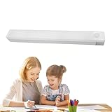 LED-Bewegungssensor, Schrankbeleuchtung, Küchenunterbauleuchte – mit einer Ladung Typ C, warmes oder weißes Licht, induktiv verstellbar, einfaches Klebe-Set, ideal für