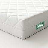 Mother Nurture Klassische Matratze für Reisebett aus Ökofaser, weiß, 95 x 65 x 7,5 cm