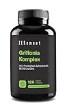 Griffonia mit L-Tryptophan, Safranextrakt & Vitamine B6, B12-120 Vegan Kapseln - Adaptogene Komplex - Laborgeprüft, Ohne Zusatzstoffe - Zenement