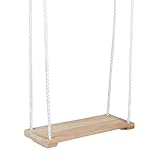 Idena 40395 - Brettschaukel aus Holz, Schaukel für Kinder ab 4 Jahren, mit verstellbaren Halteseilen und Stahlringen, Tragkraft bis 50 kg