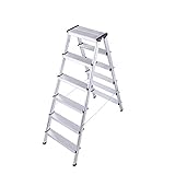 Tragbarer, faltbarer Tritthocker, leicht, Aluminium, Doppeltrittleiter für Zuhause und Außenbereich