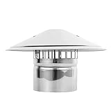 GYDFDHR Edelstahl-Schornsteinhaube, wasserdicht, rund, Entlüftungshaube, Regenschutz, Schornstein, Vogelkäfigschutz, Regenschutzkappe, Schutzkappe, Ende, 170 mm
