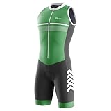 Triathlon Anzug Herren - Einteiliges Radtrikot - Trisuit Einteiler – Triathlonanzug - Triathlon Einteiler Kurz - 3Taschen für Wettkampf Run, Cycle, Swim,Bequeme (G,XX-Large)
