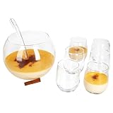 MamboCat Bolle Bowle Set 8tlg 1x Schale + 1x Kelle + 6x Gläser I Bowle-Körper 3,3L + Schöpf-Kelle + Bowle-Glas 350ml I für Bowle, Punsch, Cocktails & Co. I Silvester, Weihnachten