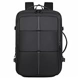 DETPWVWB Business-Laptop-Rucksack mit großem Fassungsvermögen und Schuhfach for Herren – reisefreundliche, professionelle Computertasche(Black)