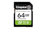 Kingston Canvas Select Plus SD Speicherkarte 64GB SDXC Gen3 100MB/s C10 UHS-I U1 V10 - SDS3/64GB