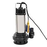 Schmutzwasserpumpe, Stainless Steel Schumutzwasser Tauchpumpe Garten Tauchmotorpumpen Water Pumps, Sumpfpumpe für Fluss, See und Brunnenwasser