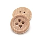 Tbkoly 4 kleine Löcher natürliche runde Holzknöpfe for Nähen for Kleidung Kinder Jacken Strickjacke aus Holz dekoratives DIY (Color : 4 Small Holes, Size : 12mm 50pcs)