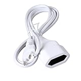 H4L Verlängerungskabel mit Flachstecker 1,5m Weiß Stromkabel Verlängerung Netzkabel 230V