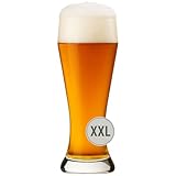 Generisch XXL Riesen-Weizenbierglas – 3 Liter (3,9 Liter randvoll) – Weißbierglas für Vereine, Meisterschaften und als Trophäe – Mundgeblasenes Bierglas in Übergröße