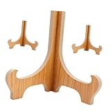 Ipetboom 3 Stück Stabiler Holz Tellerständer Tischstaffelei für Bilderrahmen Kleine Plaketten und Nachmittagsteeteller Rutschfester Aufsteller für Sammlerstücke und Dekorative Präsentation