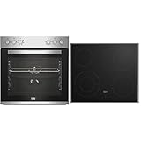 Beko BBUE12020X Einbau-Herd-Set, Multifunktionsofen mit 6 Heizarten und Glaskeramik-Kochfeld, SteamShine-Reinigung, AeroPerfect, Schwarz-Edelstahl