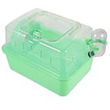 TOKIDNY Großer Tragbarer Hamsterkäfig mit Panoramadach Atmungsaktivem Kleintierhaus für Hamster Mäuse Ratten mit Viel Bewegungsfreiheit und Integriertem Laufrad Grün