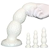 Soarvlorfy Verfärbung Silikon Analkugeln Riesig Analplug mit 3 Kugel Anal Beads XXL Extra Groß Anal Butt Plug Prostata Massager Analdildo Anus Dilatator Groß Anal Stecker Sexspielzeug,Weiß,M