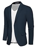 PaulJones Sakko Herren Slim Fit Anzugjacke Sportlich Herren Blazer Casual Anzugjacken XL Dunkelbeu
