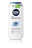 NIVEA MEN Sensitive Dusch-Shampoo 250 ml, 3-in-1-Duschgel für Gesicht, Körper und Haare, sanftes Männerbad mit beruhigendem Bambus-Extrakt für empfindliche und gereizte Haut (Packung mit 6)