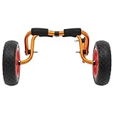 KANBCNG Faltbarer Kajakwagen Kanuwagen Tragbares Bootswagen mit Riemen Klappbarer Aluminium Kanu Transportwagen Polyurethanschaum Vollgummiräder Tragfähigkeit 80kg für Kajaks Paddelboards