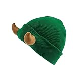 Teufel Hörner Männer Hut Gestrickte Beanie Mit Hörnern Frauen Hip Hop Daemon Hörner Kappe Für Winter Warme Ski Outdoor Damen Fellmütze (AG, One Size)