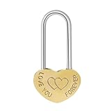 Vorhängeschloss mit Doppelherzen, Gravur „Love You Forever“, herzförmiges Liebesschloss, Wunschschloss für Hochzeit, Jahrestag, Reise