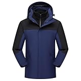 EMATOP Jacken Herren Fleece-Futter Winterjacke 3 in 1 Skijacke Wasserdicht Atmungsaktiv Softshelljacke Verdickt Warm Winddicht Outdoor Funktionsjacke mit Kapuzen Wanderjacke Langarm Wintermantel