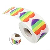 Regenbogen-Herz-Aufkleber zum Dekorieren von Bastelarbeiten, Umschlägen und mehr, 500 Stück (01)