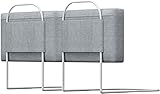 Bettschutzgitter aus Schaumstoff, höhenverstellbar, Perlbaumwolle + Metallstütze, Allseitenschutz, für Kleinkinderbett und Einzel-/Doppelbett, leicht, grau, 100 cm (50 x 2)