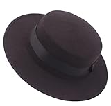 Modische schwarze klassische Wollmischung, flache Krempe, eleganter Fedora-Hut, Panama-Stil, Bowler-Cap, Jazz-Hut mit Schleifengürtel, Schwarz , Einheitsgröße