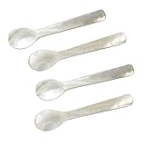 Mutter des Perlenlöffel Klassiker Kaviar Löffel Egglöffel Mutter von Perle 12 cm 4pcs (Liummrcy).