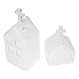 Housoutil 2 Stück Christliche Glasvasen in Kirchenform mit Kreuz Transparente Klarglas Knospenvasen für Schreibtisch Tischdeko und Hydrokultur