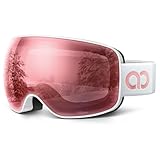 Lamicall Skibrille Herren, OTG Snowboardbrille Damen - [Ultra HD & Breitere Sicht] TOP Anti-Foge Ski Brille für Brillenträger, Verspiegelte Snowboard Schutzbrille, UV400 Schneebrille mit Blendenschutz