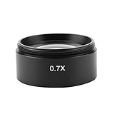 Stereomikroskope Objektivlinse, KP-0.7X Mikroskop Hilfsobjektiv Linse aus Metall, Aluminiumlegierung und Glaslinse, 48 mm Befestigungsgewinde
