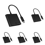 ICY BOX 60649 Box SD Card Reader mit USB-C, USB 3 Kartenleser für SD, Micro SD oder CF, integriertes Kabel, Aluminium, Schwarz (Packung mit 5)